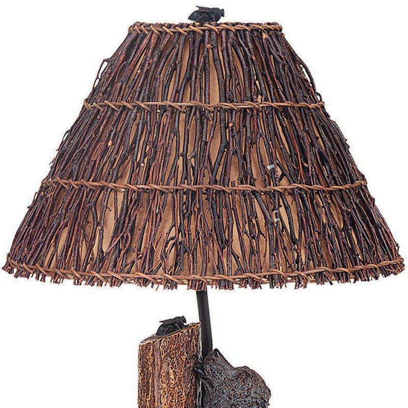 Novelty Table Lamp With Brown Empire Shade - Gray