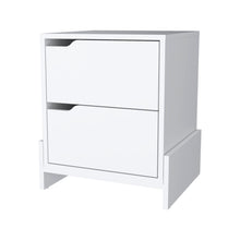 Load image into Gallery viewer, 20" Wood Two Drawer Nightstand - White
