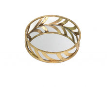 Load image into Gallery viewer, 14" Round Metal Geometric Vanity Tray - Gold
