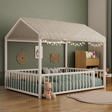 Load image into Gallery viewer, Montessori Floor Bed Frame With House Shape
