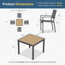 Load image into Gallery viewer, 5 Piece Patio Dining Set, Table And Chairs For Outdoor Use - Gray
