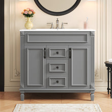Load image into Gallery viewer, Bathroom Vanity With Top Sink, Basin On Cabinet With 2 Soft Closing Doors And 2 Drawers
