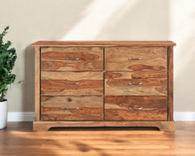 Load image into Gallery viewer, Solid Wood Live Edge Six Drawer Double Dresser - Brown

