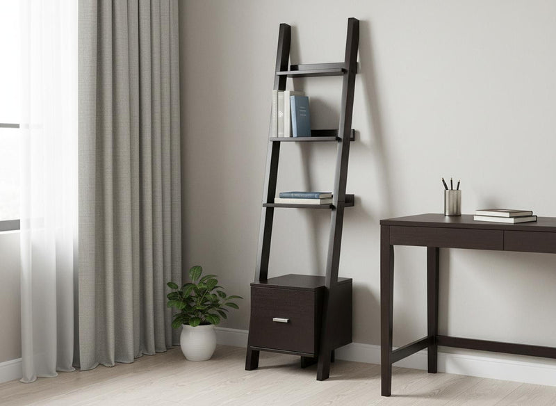 Four Tier Ladder Bookcase (332947) - Brown