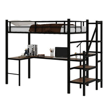 Load image into Gallery viewer, Loft Bed &amp; L-Shaped Desk, Large Storage Space
