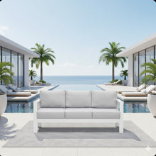 Load image into Gallery viewer, All-Weather Patio Sofa &amp; Cushions, 3 Seat Outdoor Couch
