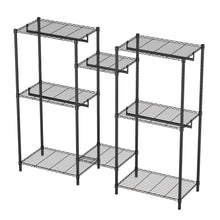 Load image into Gallery viewer, Heavy Duty Garment Rack With 8 Adjustable Wire Shelves And 5 Clothes Rails, Freestanding Closet Organizer Metal - Black
