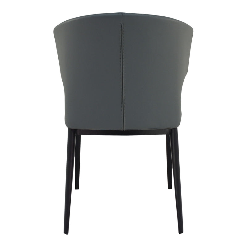 Upholstered Faux Leather Wing Back Dining Side Chairs (Set of 2) - Gray / Black