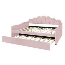 Load image into Gallery viewer, Upholstery Daybed Frame With Shell Shaped Backrest
