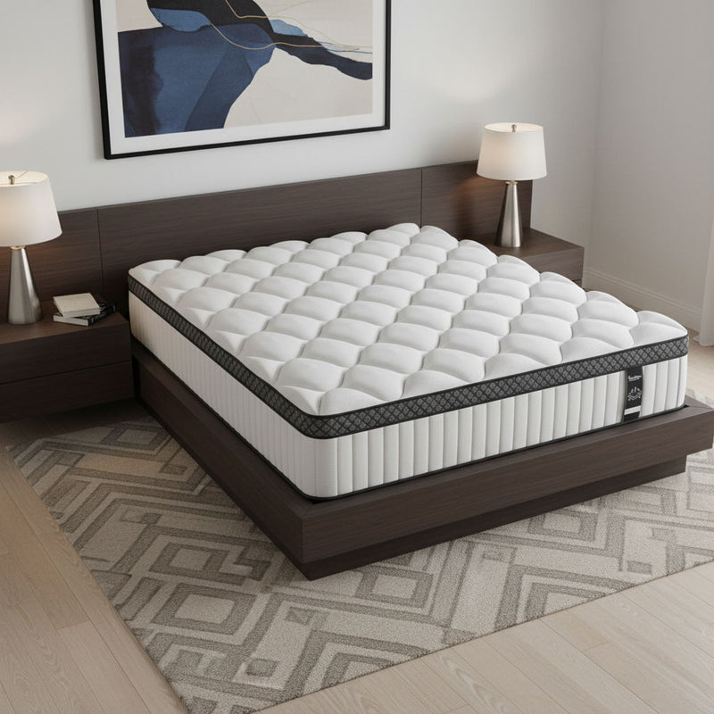 12" King Foam Hybrid Mattress - White