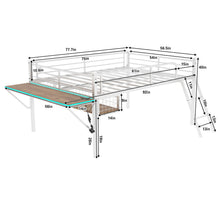 Load image into Gallery viewer, Loft Bed With Built In Desk, LED Light Strip
