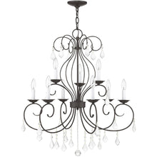 Load image into Gallery viewer, Nine Light Metal Dimmable Chandelier With Shades - Bronze / Clear
