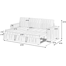 Load image into Gallery viewer, Convertible Sleeper Sofa With Pull Out Bed, Upholstery, Square Arms - Dark Gray
