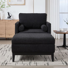 Load image into Gallery viewer, Farmhouse Upholstered Accent Chair With Ottoman, Reversible Lid Coffee Table
