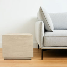 Load image into Gallery viewer, 16" Distressed Solid Wood Square Block End Table - Natural
