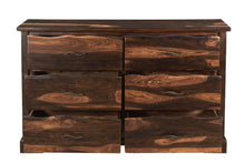 Load image into Gallery viewer, Solid Wood Six Drawer Dresser - Dark Brown
