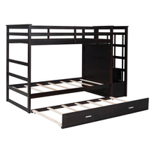 Load image into Gallery viewer, Twin Over Twin Bunk Bed with Trundle and Staircase,Espresso(OLD SKU:LT000068AAP)
