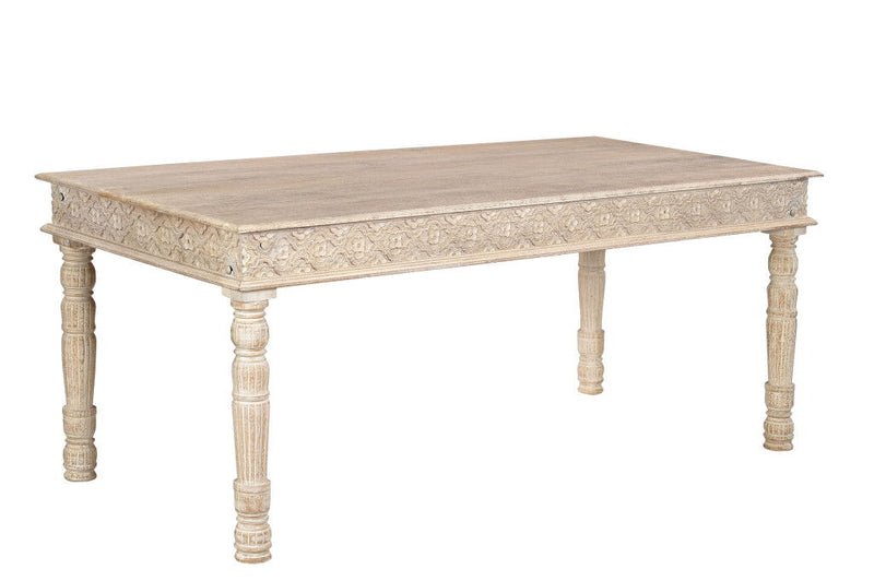 Solid Wood Dining Table (521837) - White