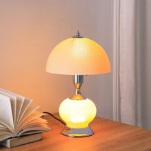 Load image into Gallery viewer, Bedside LED Table Lamp With Pink Bowl Shade - Silver
