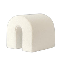 Load image into Gallery viewer, Boucle Oval Footstool Ottoman - White

