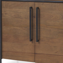Load image into Gallery viewer, 40" Solid Wood And Metal Accent Cabinet With Two Doors - Black / Brown
