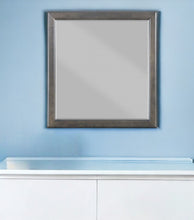 Load image into Gallery viewer, 38" Square Wood Framed Accent Mirror - Gray
