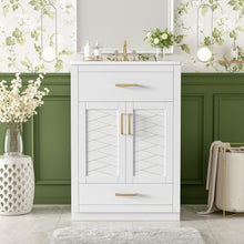 Load image into Gallery viewer, Modern Bathroom Vanity With Integrated Ceramic Sink, 2 Door Cabinet With Tip-Out Drawer
