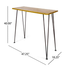 Load image into Gallery viewer, Dione Outdoor Industrial Acacia Wood Bar Set With Metal Frame And Slat Paneling - Brown

