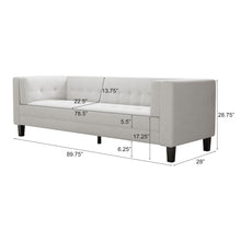 Load image into Gallery viewer, 3 Seater Upholstered Tufted Sofa

