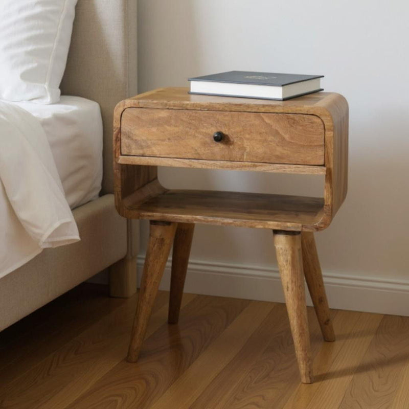 22" Wood 2-Drawer Nightstand - Brown