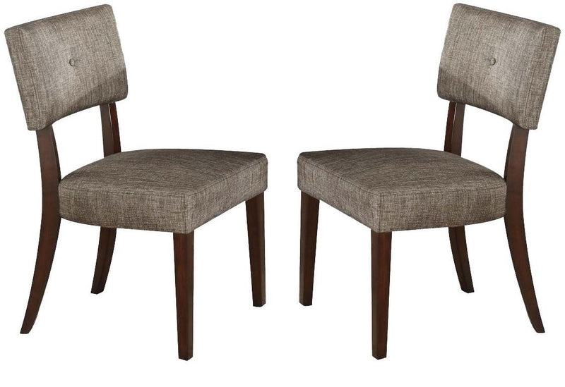 Tufted And Upholstered Fabric Open Back Dining Side Chairs (Set of 2) - Espresso