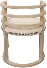 Load image into Gallery viewer, Upholstered Linen Curved Back Dining Arm Chair - Natural
