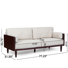 Load image into Gallery viewer, Mid - Century 3 Seater Sofa With Pillow Cushions
