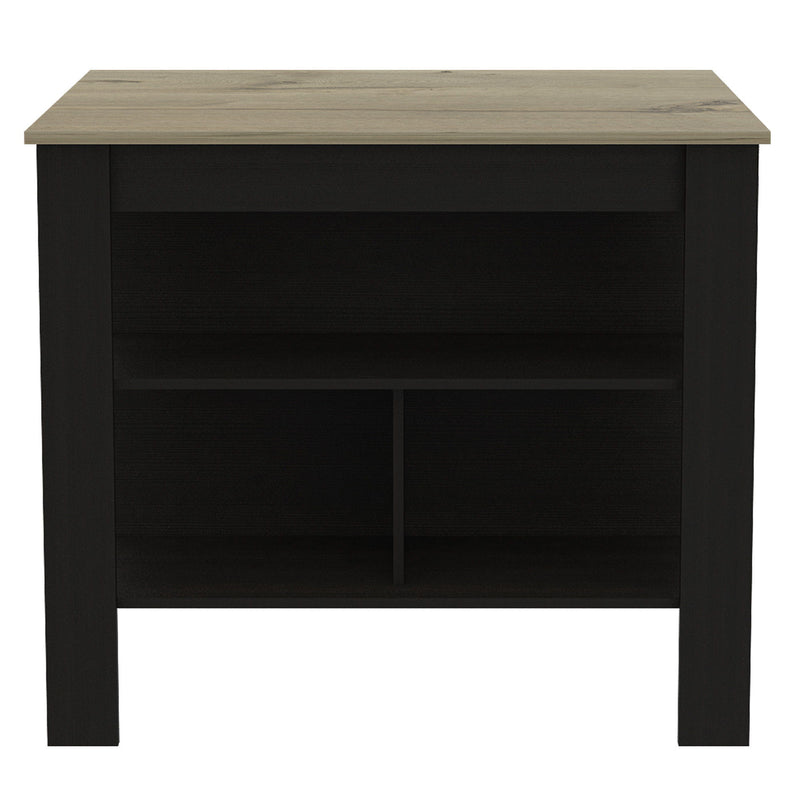 41" Kitchen Island With Storage - Natural / Black