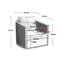 Load image into Gallery viewer, Barrel, Comfy Round Accent Sofa Chair With 360 Degree Swivel, Leisure Arm
