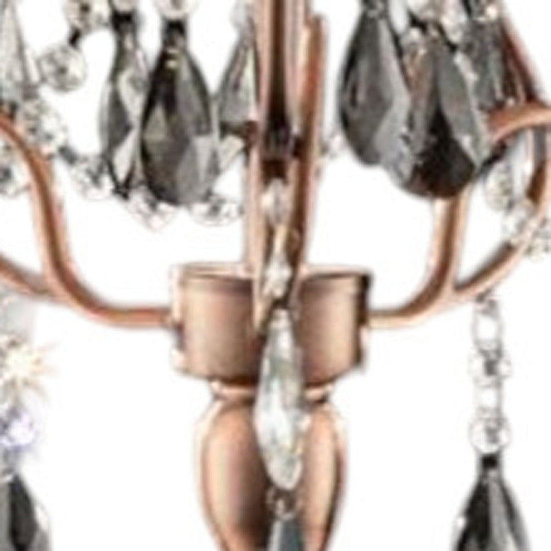Gold Faux Crystal Accent Table Lamp - Clear And Rose