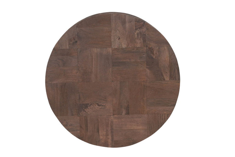 Solid Wood Round Pedestal Coffee Table - Brown