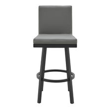 Load image into Gallery viewer, 44" Faux Leather Swivel Bar Height Bar Chair - Gray / Black

