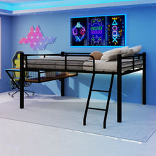 Load image into Gallery viewer, Loft Bed With Built In Desk, LED Light Strip

