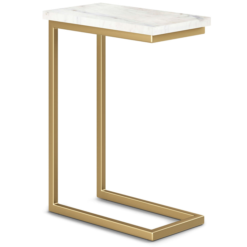 Marble End Table Trunk Storage - Gold