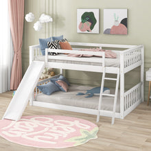 Load image into Gallery viewer, Full over Full Bunk Bed with Convertible Slide and Ladder, White
