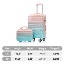 Load image into Gallery viewer, Luggage Set 14" / 20" With Combination Lock And Cosmetic Case
