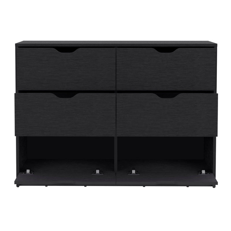 Four Drawer Double Dresser - Black