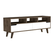Load image into Gallery viewer, Particle Board Open Shelving TV Stand - Brown / White
