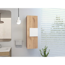 Load image into Gallery viewer, Medicine Single Door Cabinet, Three Shelves - Light Oak / White
