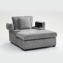 Load image into Gallery viewer, Modern Oversized Chair With Ottoman, Cupholders And USB Charging Ports
