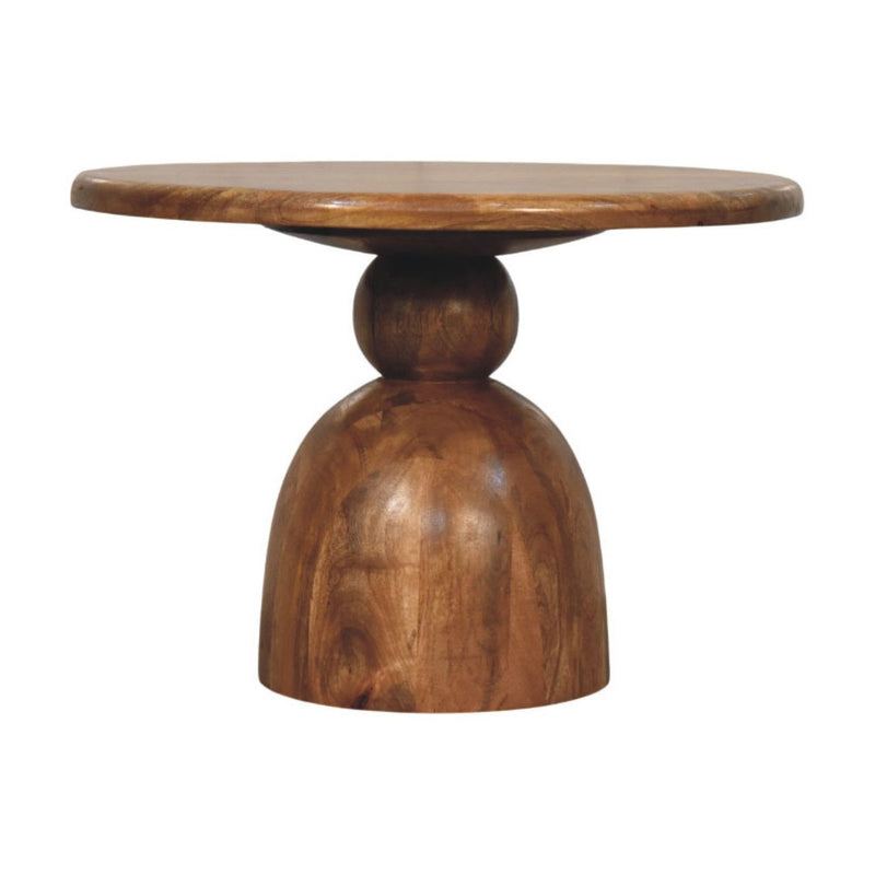 Round Coffee Table With Six Drawers - Brown