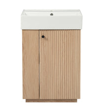 Load image into Gallery viewer, Bathroom Vanity With Sink, Freestanding Wood Grain Cabinet With Storage
