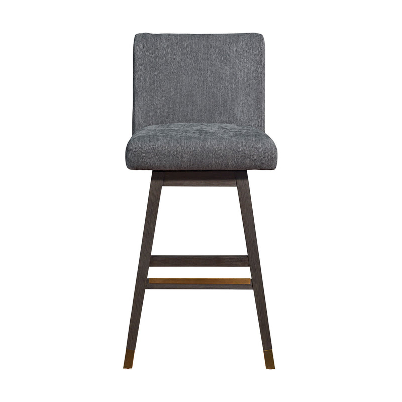 30" Solid Wood Swivel Bar Height Bar Chair - Gray