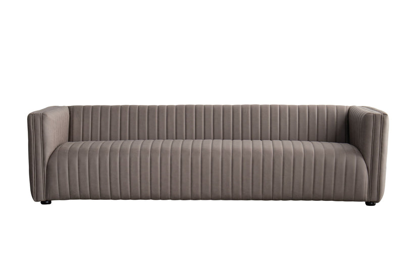 Fabric Solid Wood Sofa - Brown